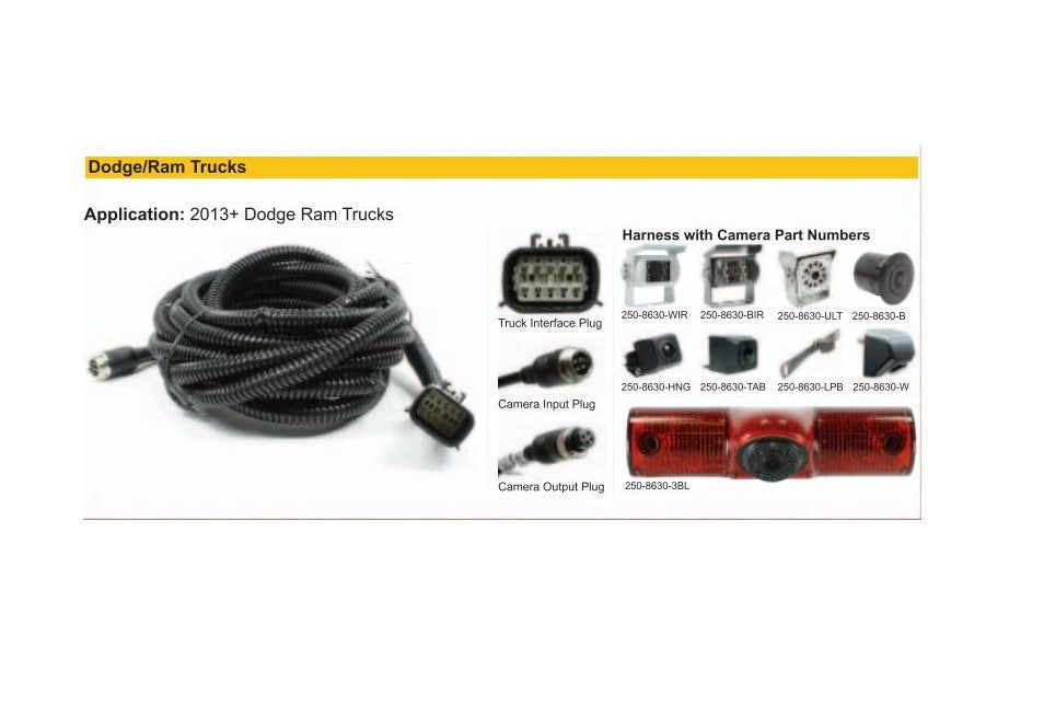 Rostra 250-8630-B Ram Truck Flush Mounted Bullet Style Rearview Backup Camera Rostra