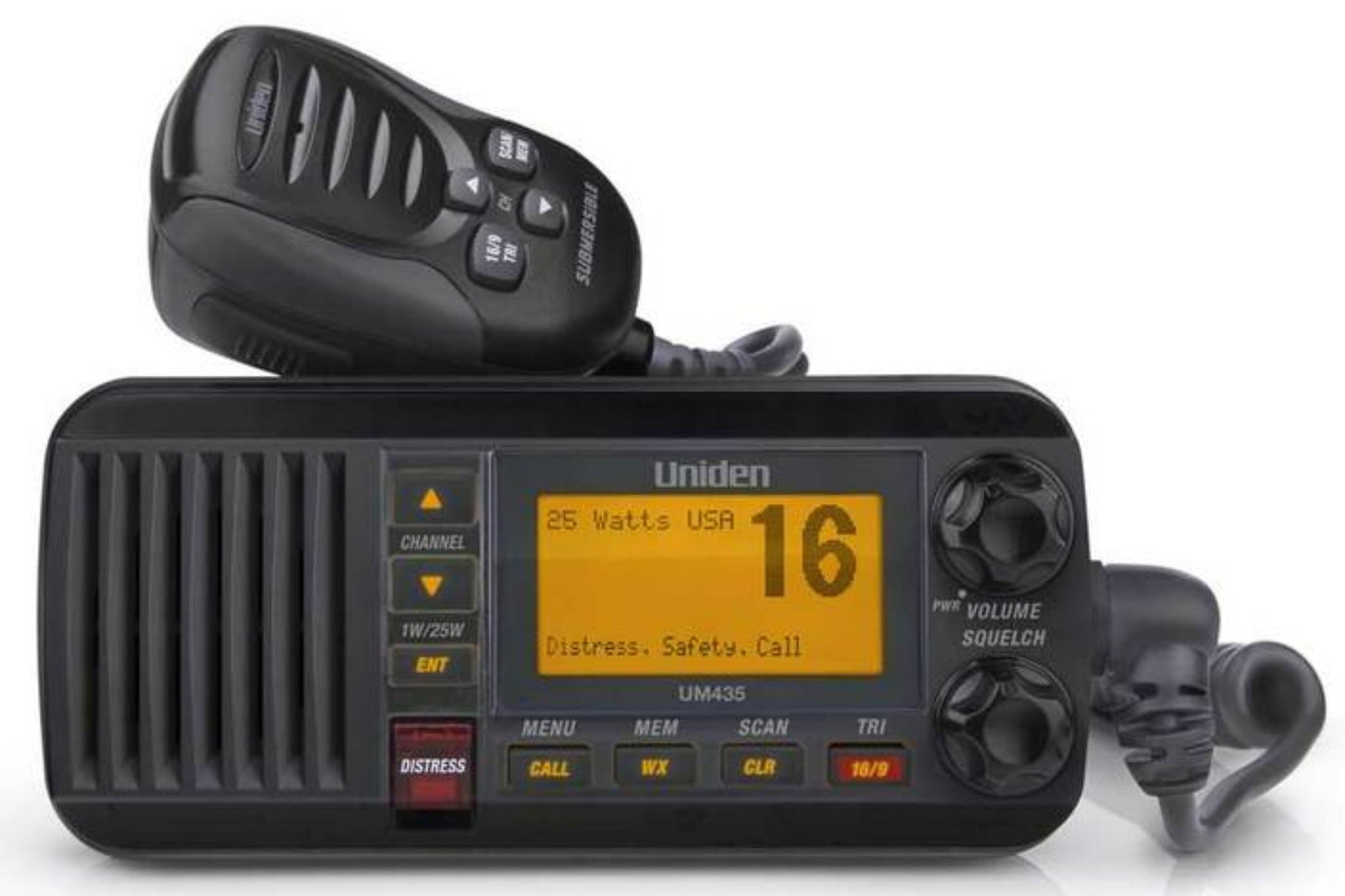 Uniden UM435 VHF Marine Radio with Weather Alert (Black) Uniden