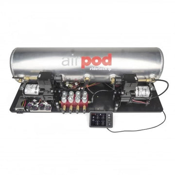 RideTech 30514100 RidePro E5 Air Ride Suspension Control System | 5 Gallon Dual Compressor AirPod-1/4″ Valves
