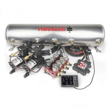 Sistema de control de suspensión neumática RideTech 30534700 RidePro E5 | Compresor doble de 5 galones - ALTO FLUJO - Válvulas Big Red de 3/8″