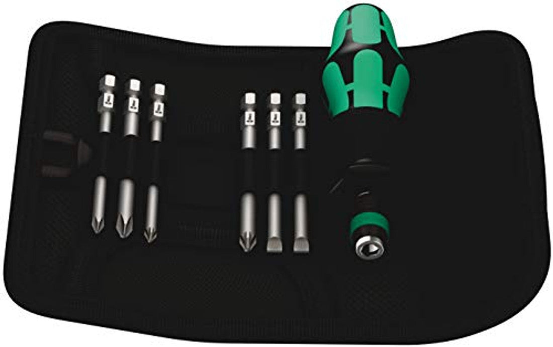 Wera 05059298001 KK 40 Kraftform Bitholding and 3 1/2-Inch Bit Pouch Set, 7-Pcs Wera