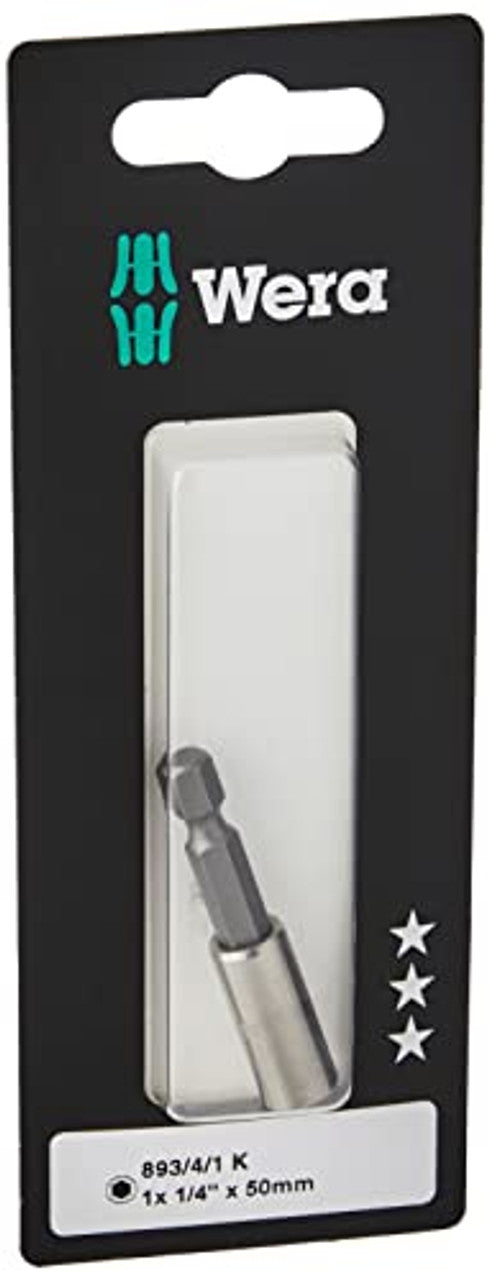 Wera 05073401001 Hexagon 893/4/1 K SB Quick-Release Chuck, Universal Bit Holder Wera