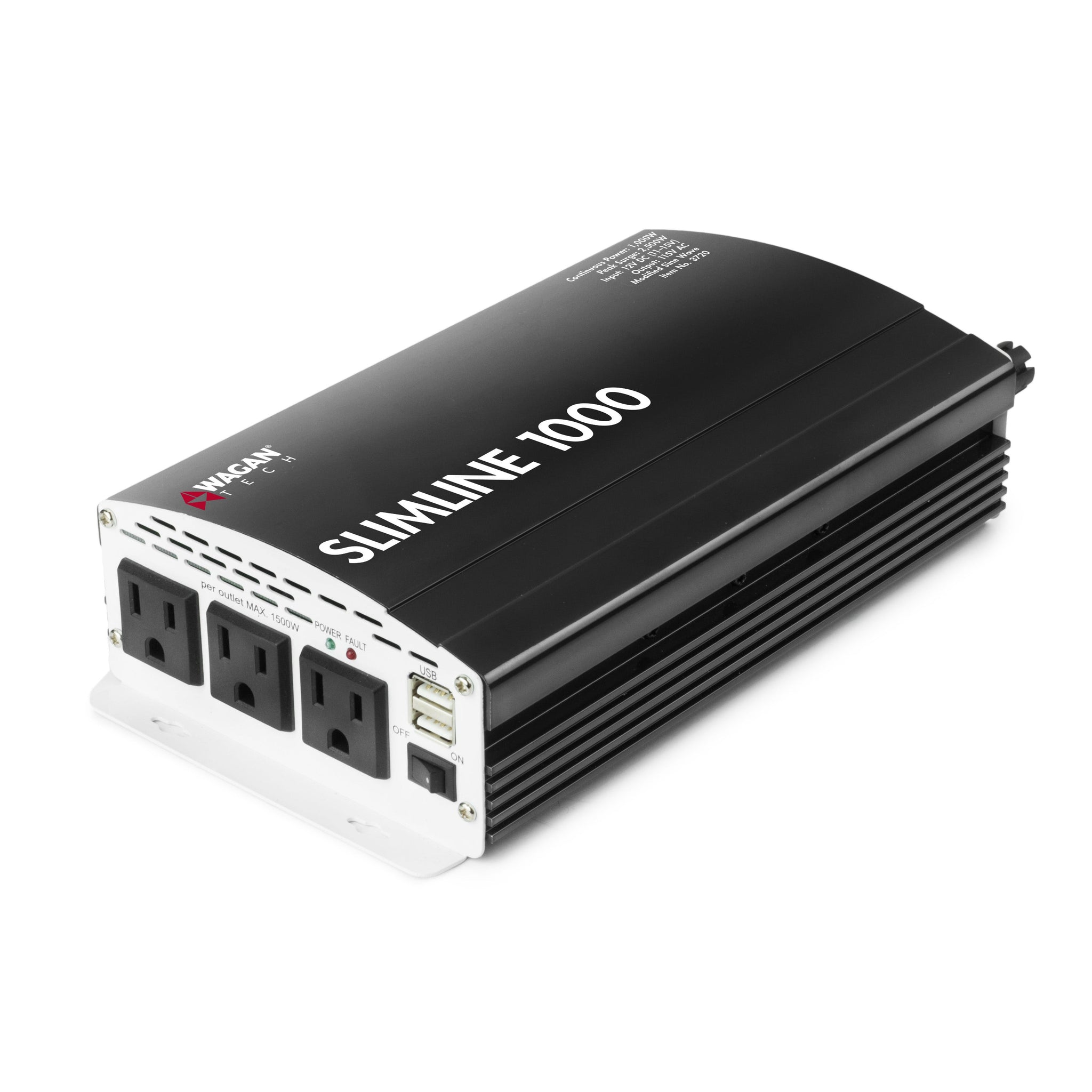 Wagan EL3720 Inversor de CA SlimLine 1000 vatios (MSW) 