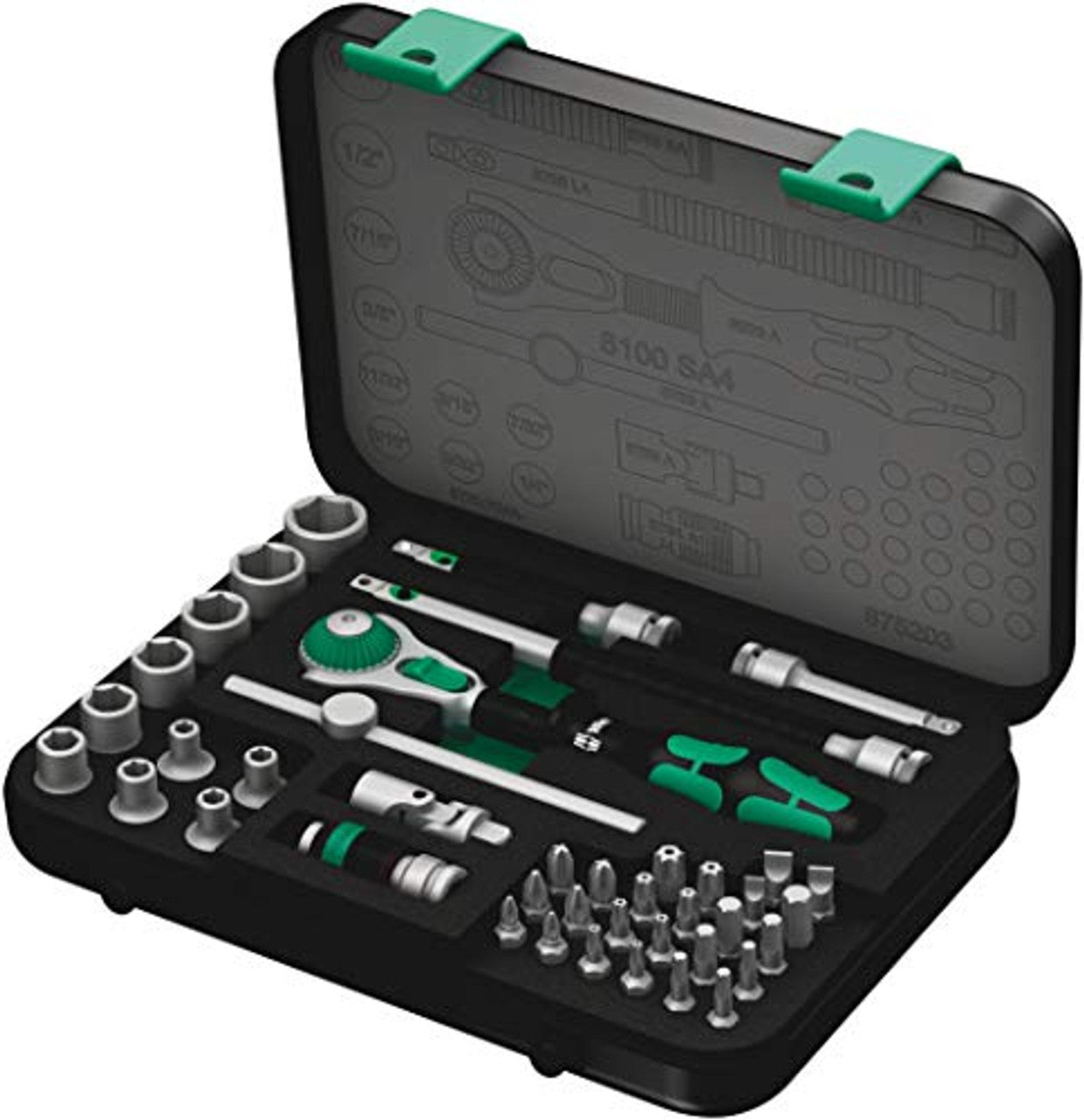 Wera 05003535001 8100 SA 4 Zyklop Ratchet Set with 1/4" Drive, 41-Piece Set Wera