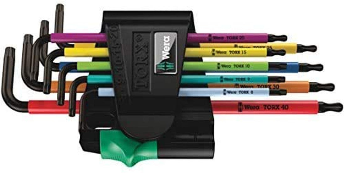 Wera 05073599001 967/9 TX Multicolor L-Key Set for Tamper-Proof Torx Screws, 9pc Wera