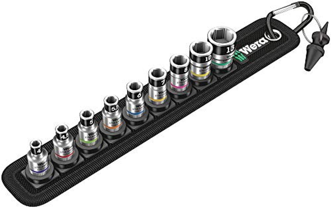 Wera 05003880001 Belt 1 Zyklop 1/4" Socket Belt Set with Holding Function Metric Wera