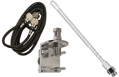 ProComm HSS995-3W - 3' White Fiberglass CB Antenna Kit with 3 Way Mirror Mount ProComm