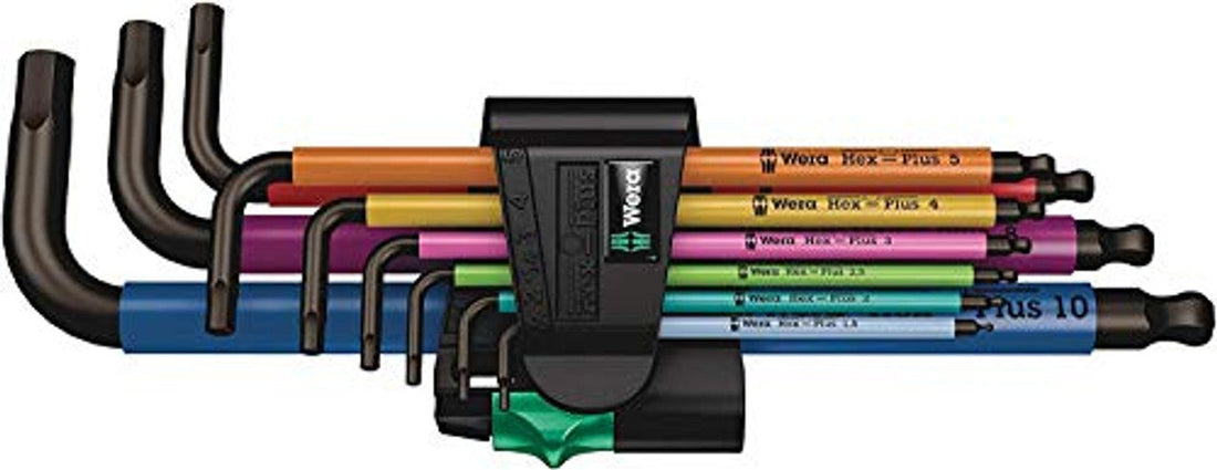 Wera 05073593001 950 Spkl/9 Sm N Multicolor L-Key Set, Metric, Blacklaser Wera