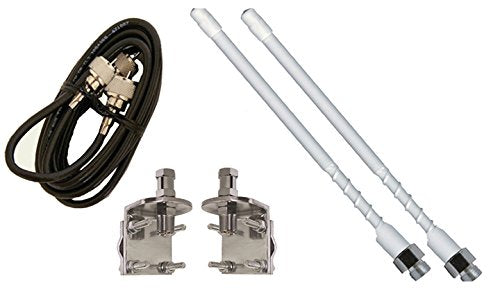 ProComm HSD995-4W - 4" White Fiberglass Dual CB Antenna Kit ProComm