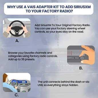 Vais Technology SL3sat-T adapter Use SiriusXM's satellite radio tuner with the factory radio in select Toyota models Vais Technology