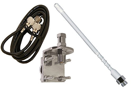 ProComm HSS995-4W - 4' White Fiberglass CB Antenna Kit with 3 Way Mirror Mount ProComm