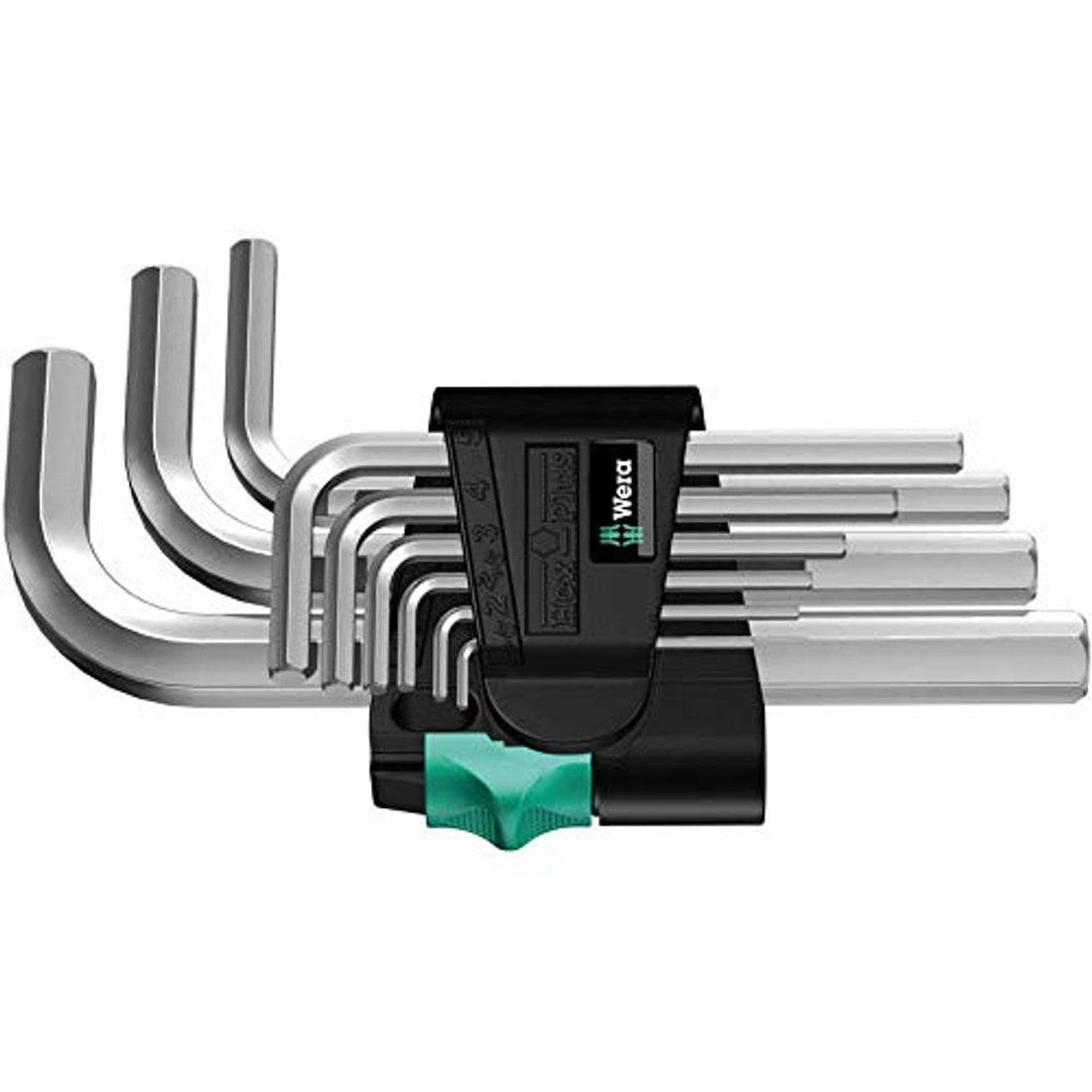 Wera 05021406001 L-Key Set for 950/9 Hex-Plus, Metric, Chrome Plated Wera