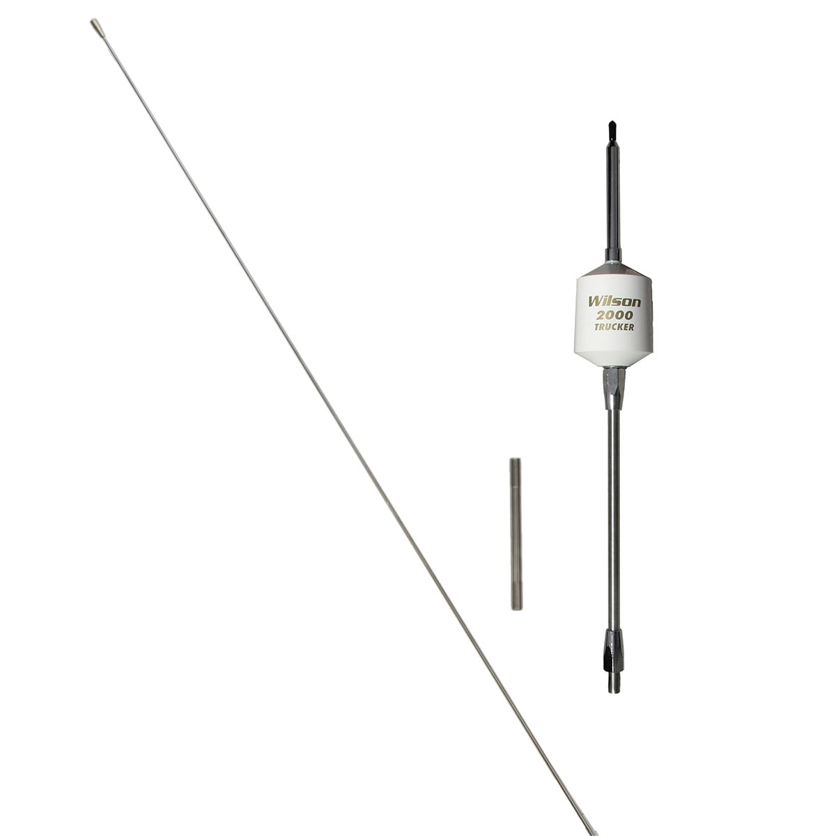 Wilson 305-497 T2000 Series Black Mobile CB Trucker Antenna with 10-Inch Shaft 49-Inch Steel Whip 3500 Watts AM|FM Ready CB Radio Antenna - White Wilson