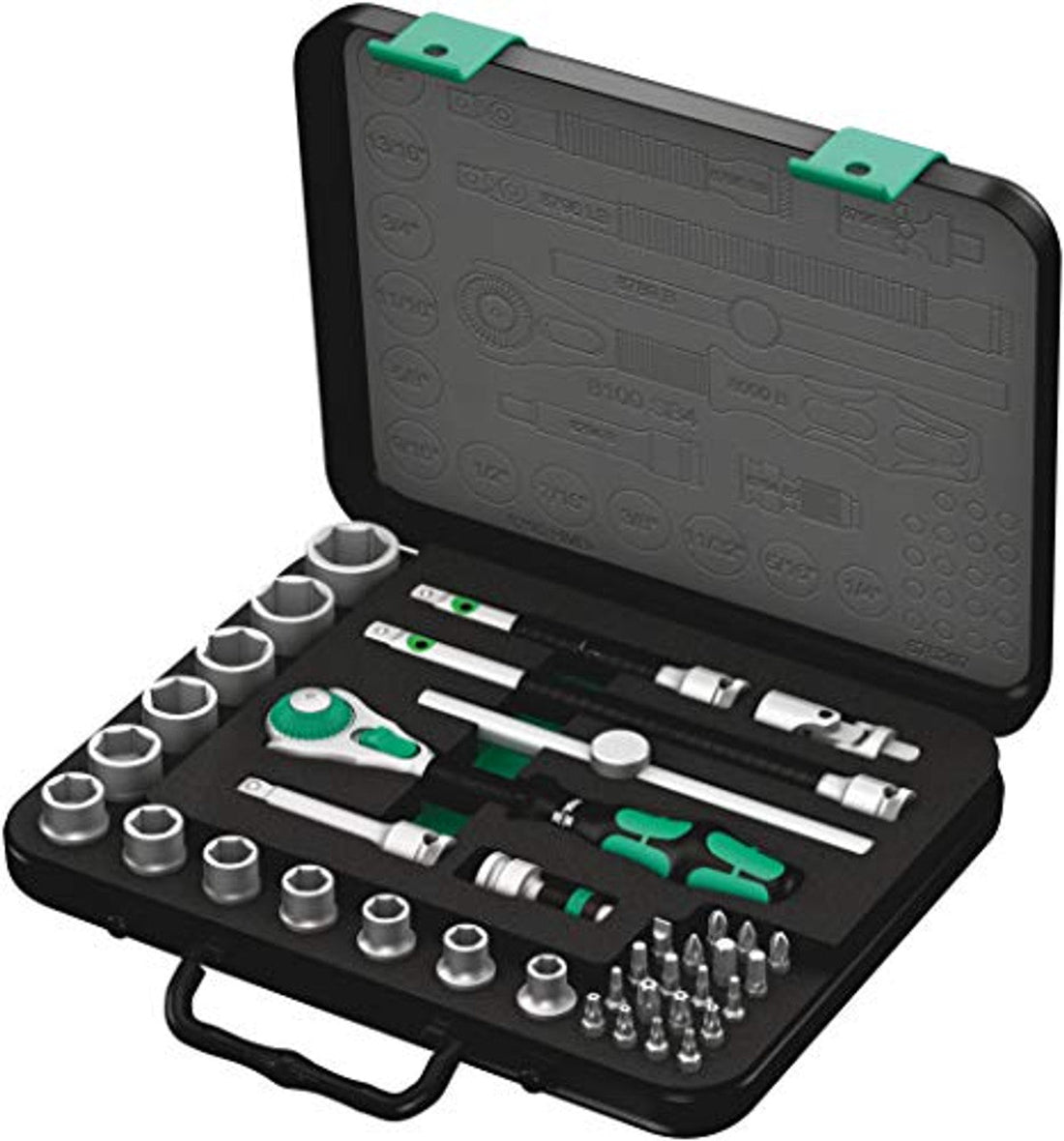 Wera 05003596001 Zyklop 8100 SB 4 3/8-Inch SAE Ratchet Set, 38-Piece Wera