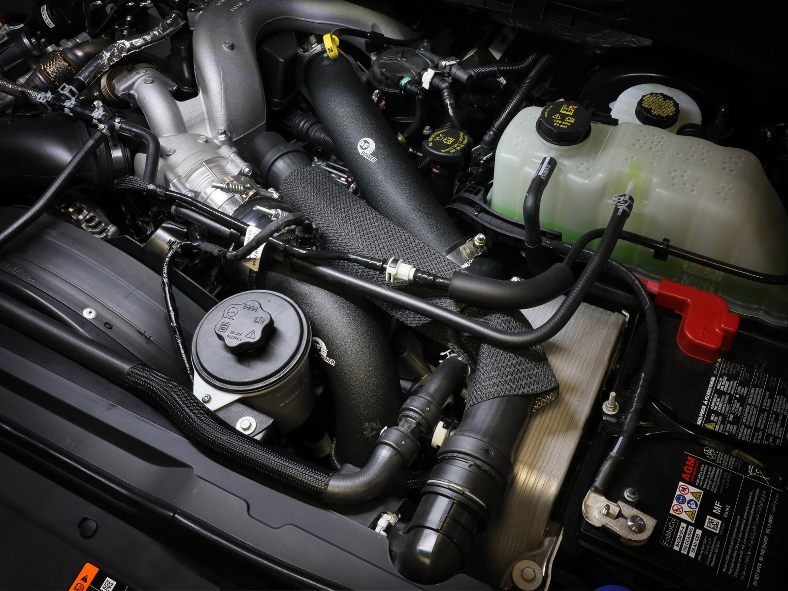 aFe Power 46-20734-B BladeRunner Aluminum Hot and Cold Charge Pipe Kit Black (Ford Diesel Trucks 23-24 V8-6.7L (td)) Husky Liners