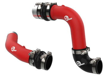 aFe Power 46-20734-R BladeRunner Aluminum Hot and Cold Charge Pipe Kit Red (Ford Diesel Trucks 23-24 V8-6.7L (td)) Husky Liners