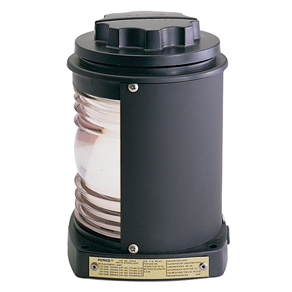Perko 1129A00BLK Stern Light - Black Plastic, White light with Gray Tinted Lens Perko