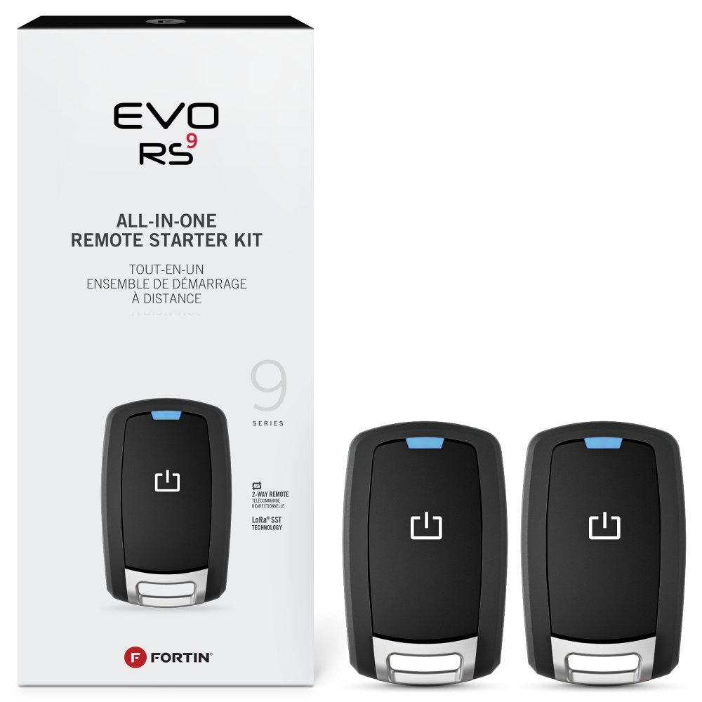Fortin EVO-ONE-912 2-way long-range RF kit included all-in-one remote starter kit with 2 1-button remotes. Fortin
