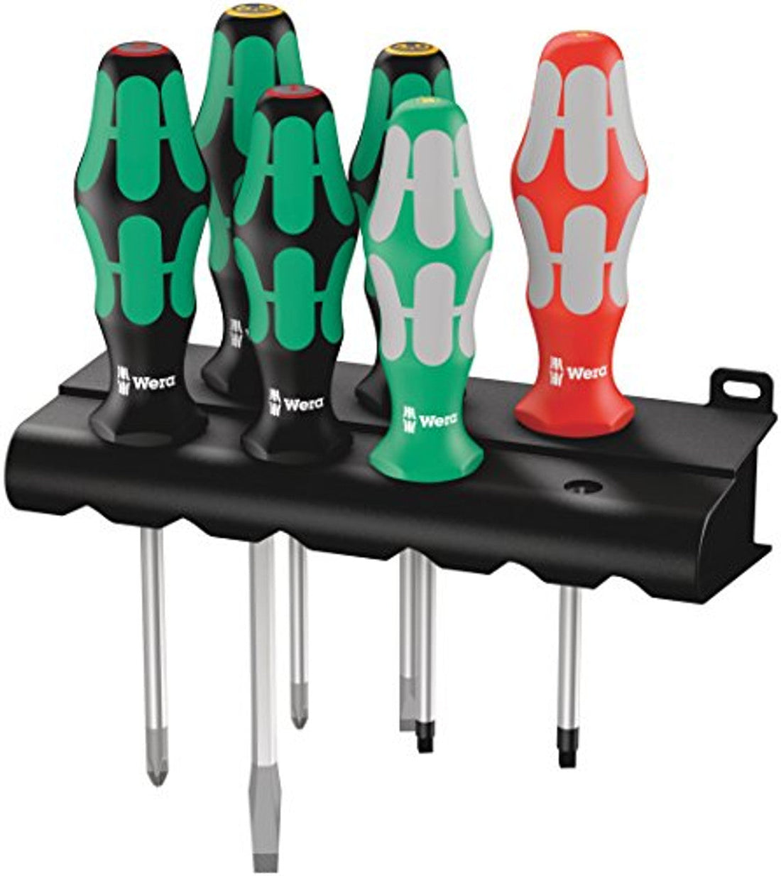 Wera 05347778001 Screwdriver Set, Slotted/Phillips/Sq, 6 Pc Wera