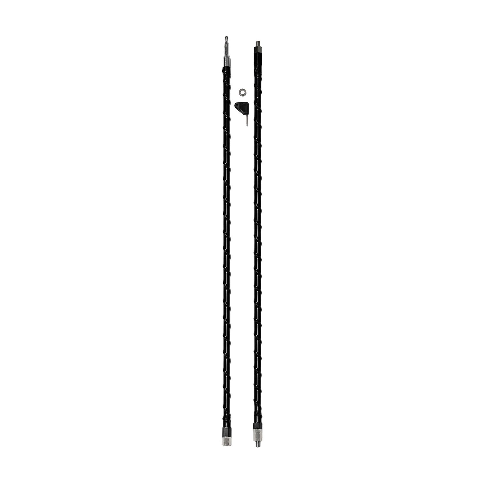 PROCOMM - JA84 2 Piece 7 FEET Tall 1/4 Wave Black Fiberglass CB Antenna with TIE Down Procomm
