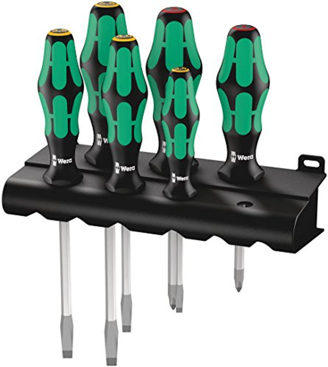 Wera 05007680001 Kraftform Plus 334 SK/6 Screwdriver Set and Rack, Lasertip Wera