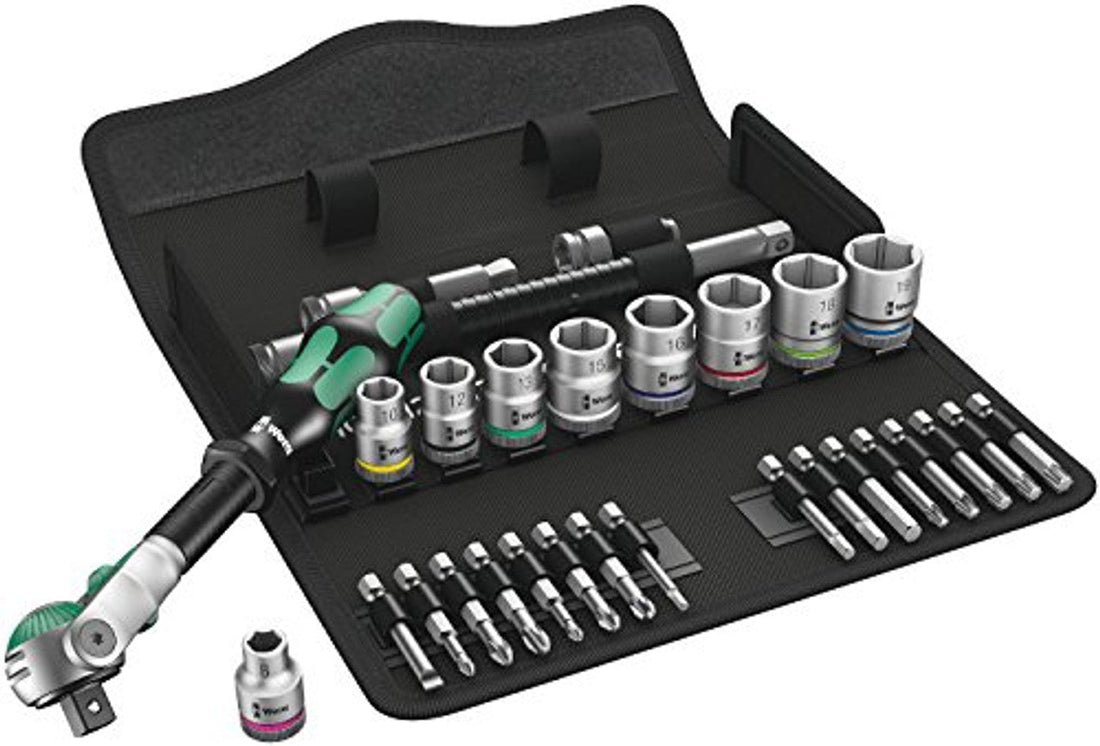 Wera 05004046001 8100 SB 6 3/8" Drive Ratchet Set, SAE, Torx, 29 Piece Wera