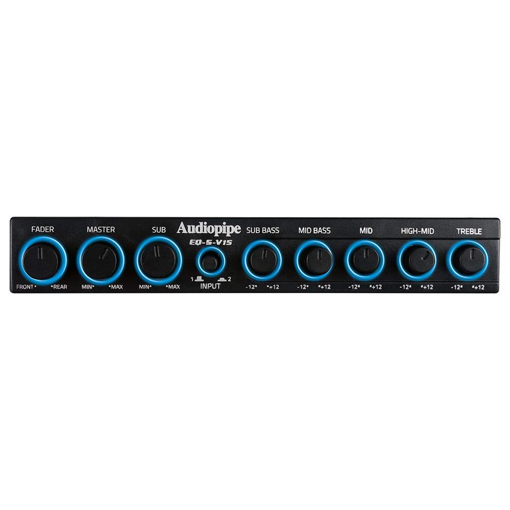 Audiopipe EQ-5-V15 5 Band Graphic Equalizer with Subwoofer Control AUDIOPIPEMAP