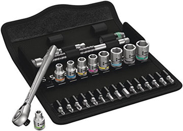 Wera 05004018001 8100 SA 8 Zyklop Metal Ratchet Set w/ Switch Lever, 1/4" Drive Wera