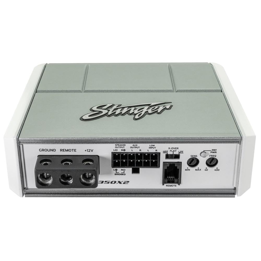 Stinger SPX350X2 4 ohm Stable 350 Watt 2-Channel Class-D Powersports Amplifier w/ Remote Level Control Stinger