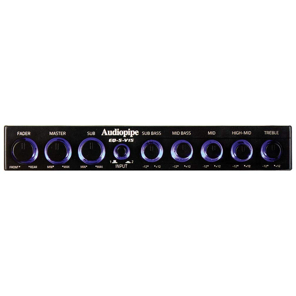 Audiopipe EQ-5-V15 5 Band Graphic Equalizer with Subwoofer Control AUDIOPIPEMAP
