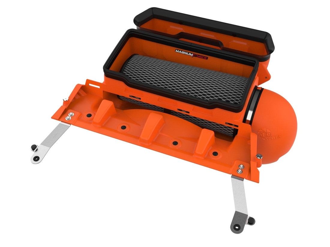 aFe Power 54-13072KN Magnum FORCE Stage-2 Orange Edition Cold Air Intake System w/ Black Pro 5R Filter (RAM 1500 TRX 21-24 V8-6.2L (sc)) American Autowire