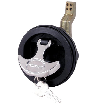 Perko 1091DP1BLK Surface Mount & Latch -  Black Body, Chrome Handle, Offset Cam Bar, 3/4" - 2-3/8" Perko
