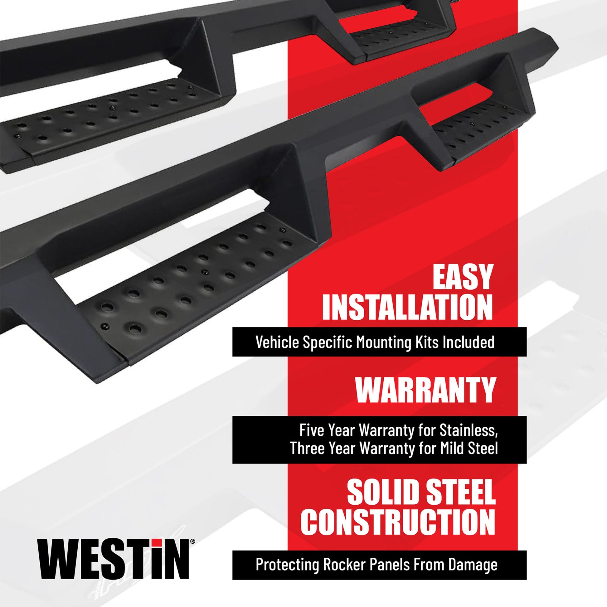 Westin 56-14135 HDX Drop Nerf Bars Textured Black Steel Westin