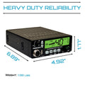 President Thomas FCC AM/FM CB Radio – 40 Channel, VOX Hands-Free, USB Port, ASC, Multi-Color LCD Display – 12/24V Compact Mobile Transceiver for Truckers & Off-Road Communication President