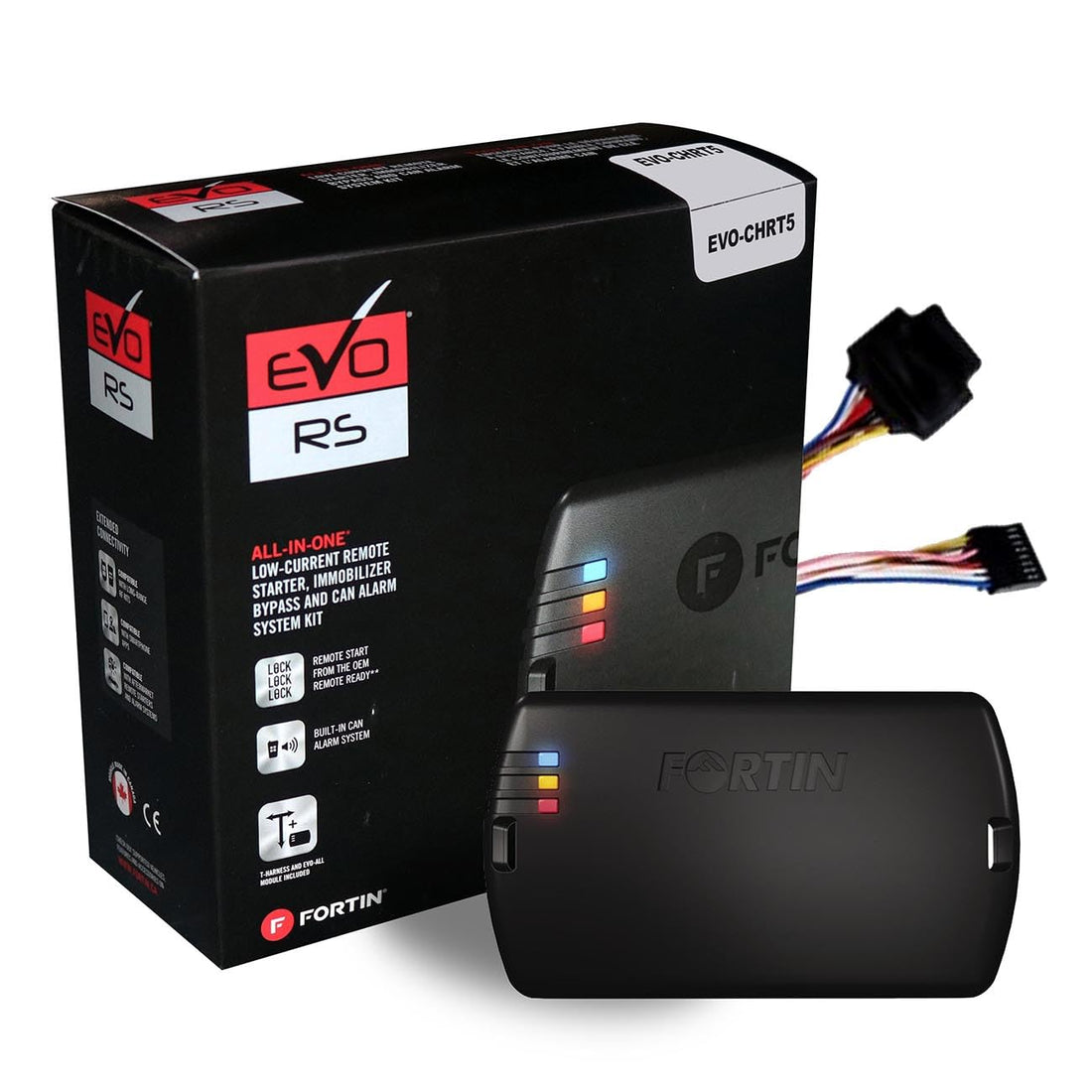 Fortin EVO-CHRT5 Module & T-Harness combo for 2007+ Chrysler, Dodge and Jeep Standard Key vehicles. Fortin