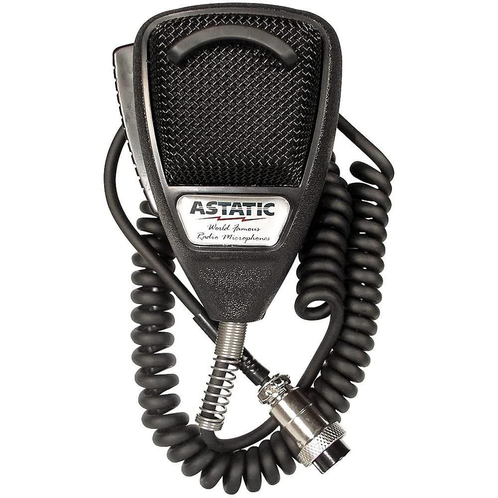Astatic 636LB1 Dynamic Noise Canceling 4-Pin CB Microphone, Rubberized Black For use with CB Amateur Radio and SSB Communications, Designed for Close Talking Handheld Applications Astatic