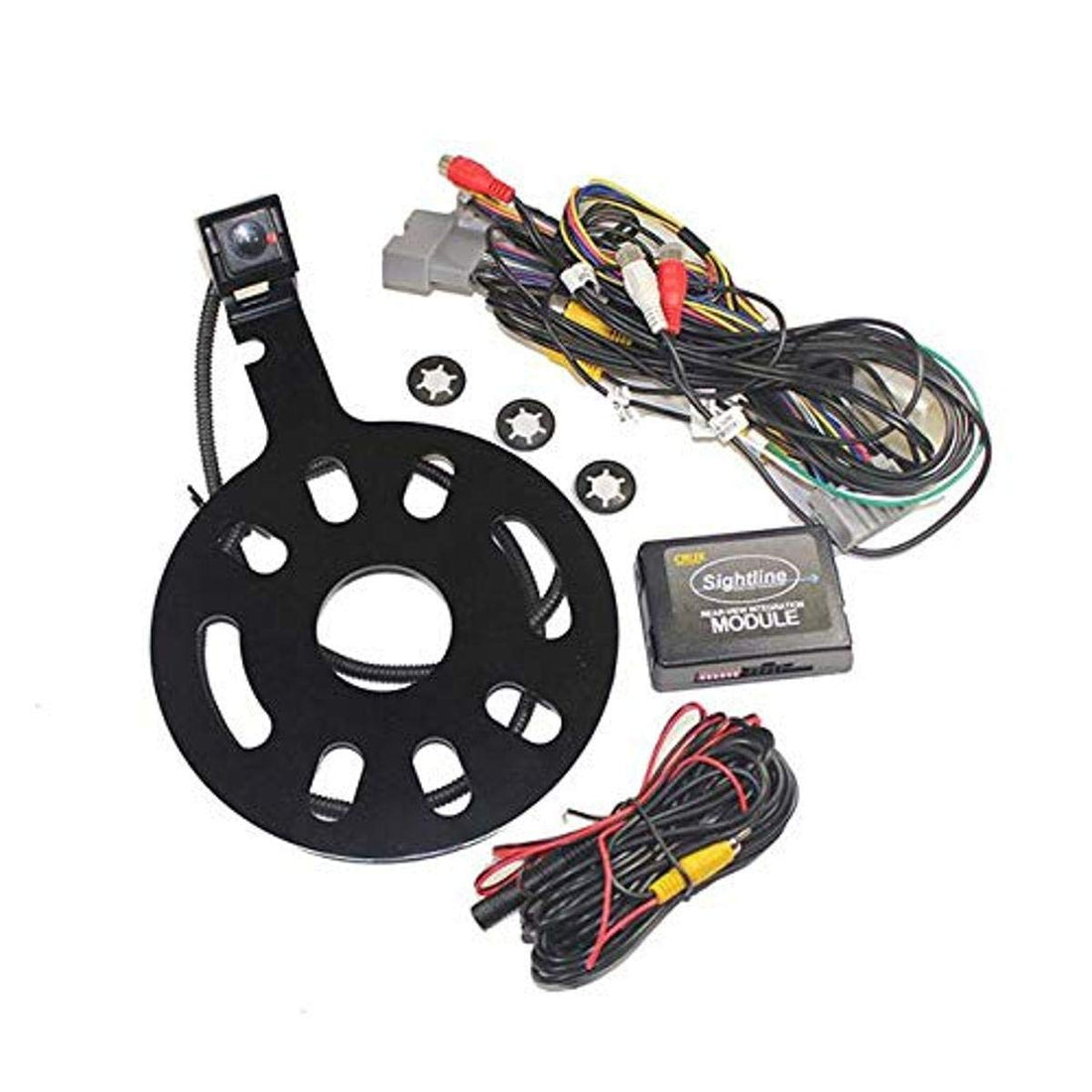 CRUX RVCCH75WT Rear-view Integration System for '07-'18 Jeep Wrangler with Spare Tire Mount Camera CRUX Interfacing Solutions