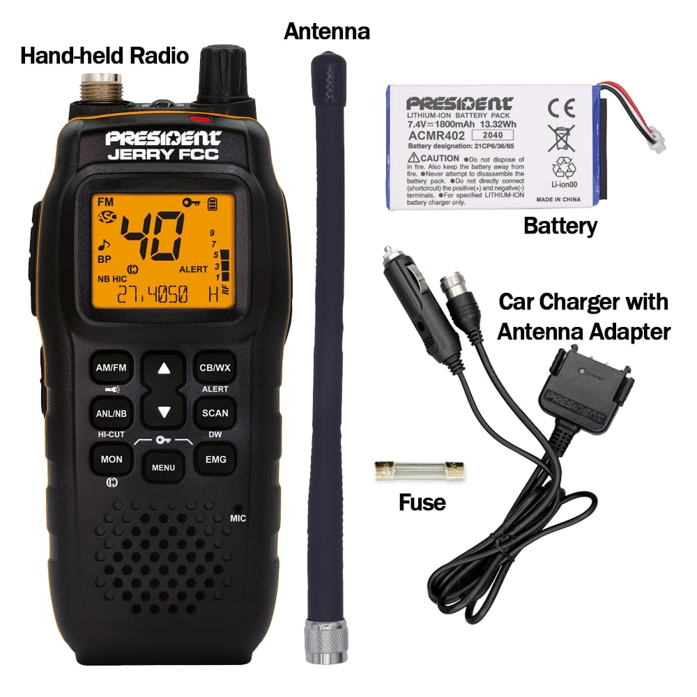 President Jerry FCC AM/FM Portable Radio with Vehicle Charging System - Perfect for THE Road Warrior! President