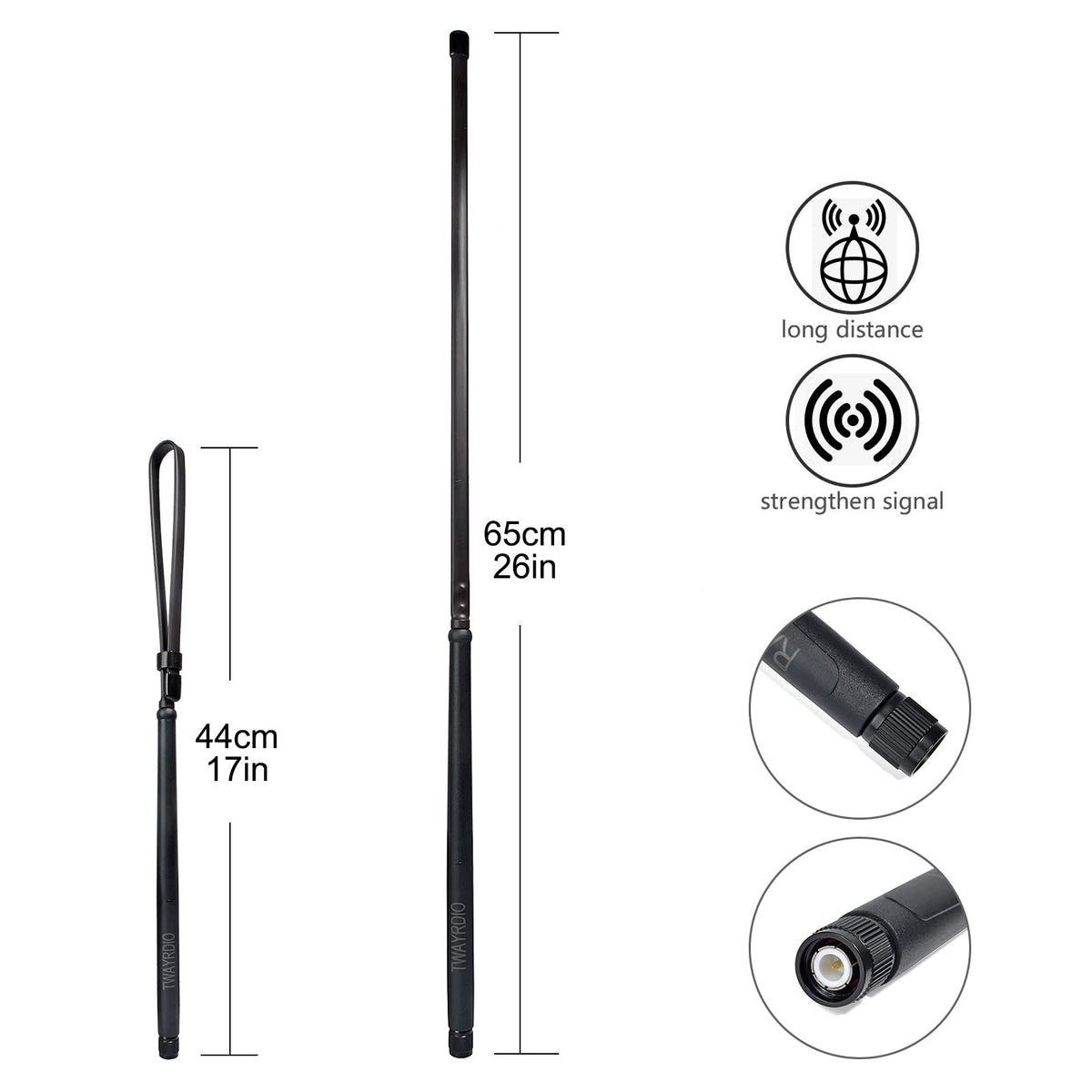 TWAYRDIO Tactical CB Antenna TNC Upgrade for President Randy, Randy II FCC TWAYRDIO