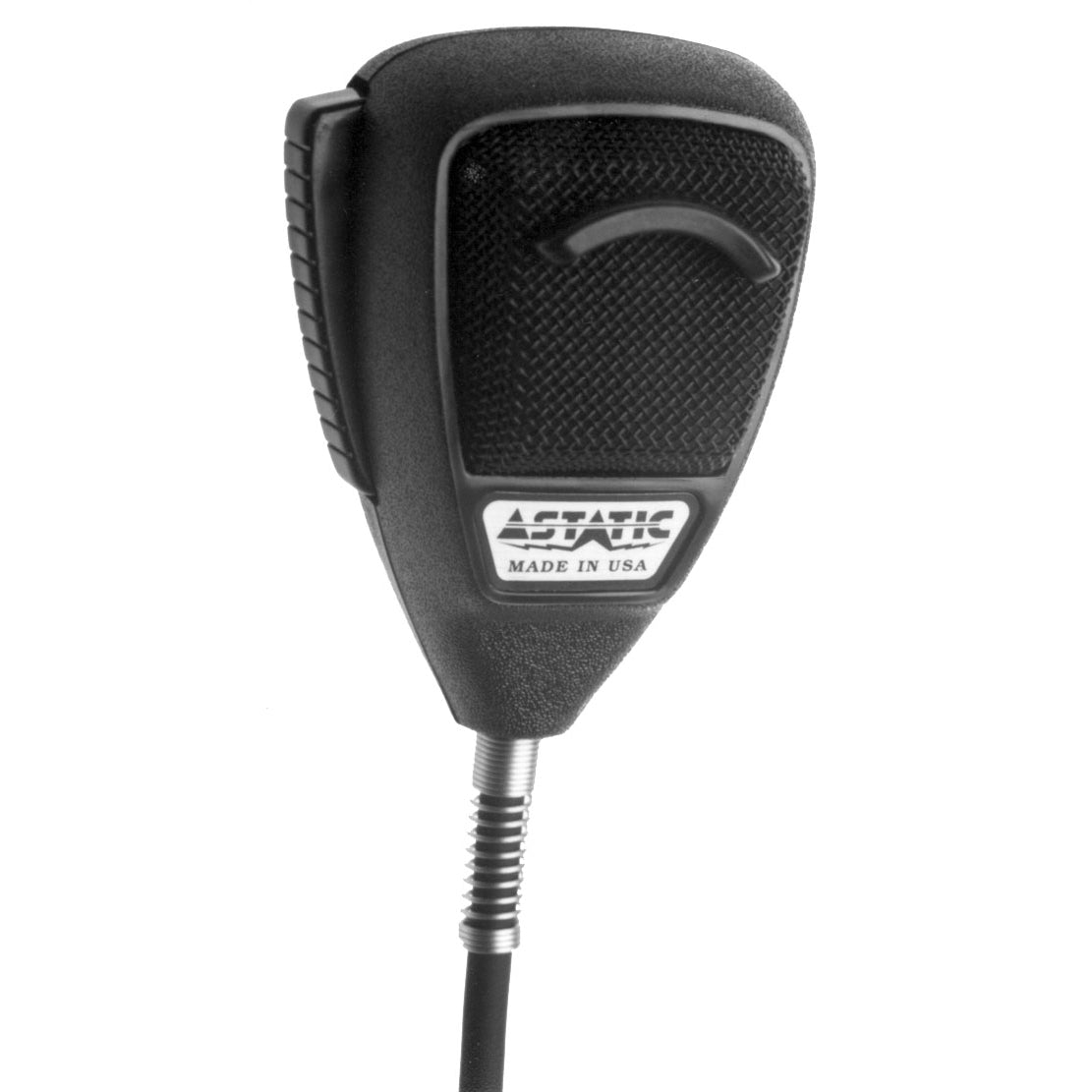 Astatic 636L-DX1X Dynamic Lo-z Noise Cancelling Microphone With Black Mesh Screen & Strain Relief - Wired 4 Pin Standard Astatic