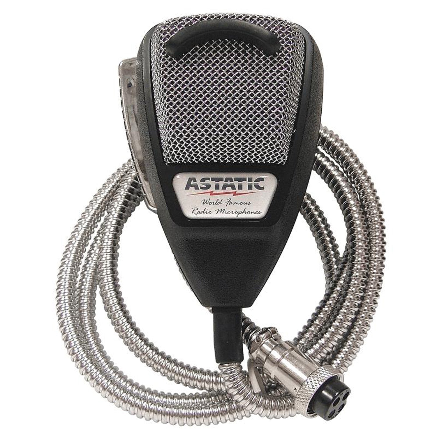 Astatic 636LSE 636lse Silver Edition 4 Pin Dynamic Noise Cancelling Professional Microphone With Chrome Grill & Chrome Super-flex Cord Astatic