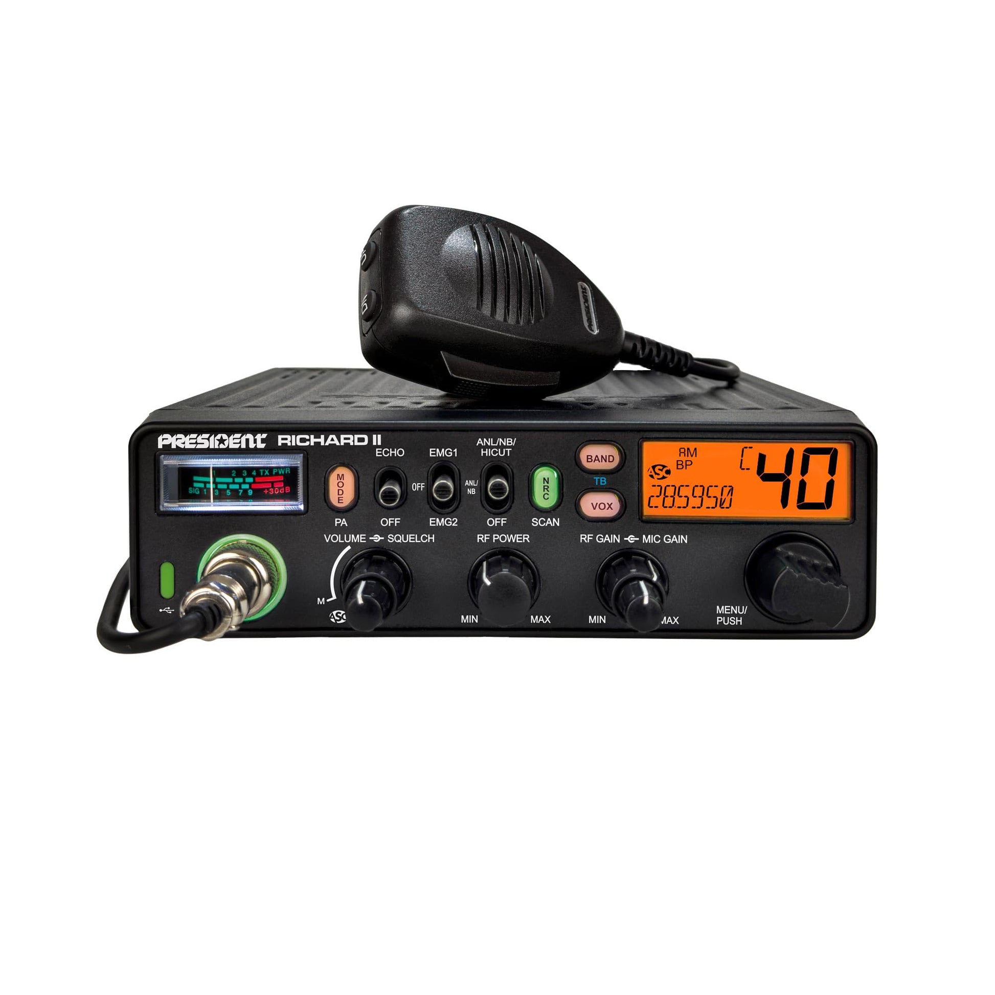 President Richard II 10 Meter Amateur Radio Service 28 to 29.7MHz, OEM Truck Size, with Voltage Protection President