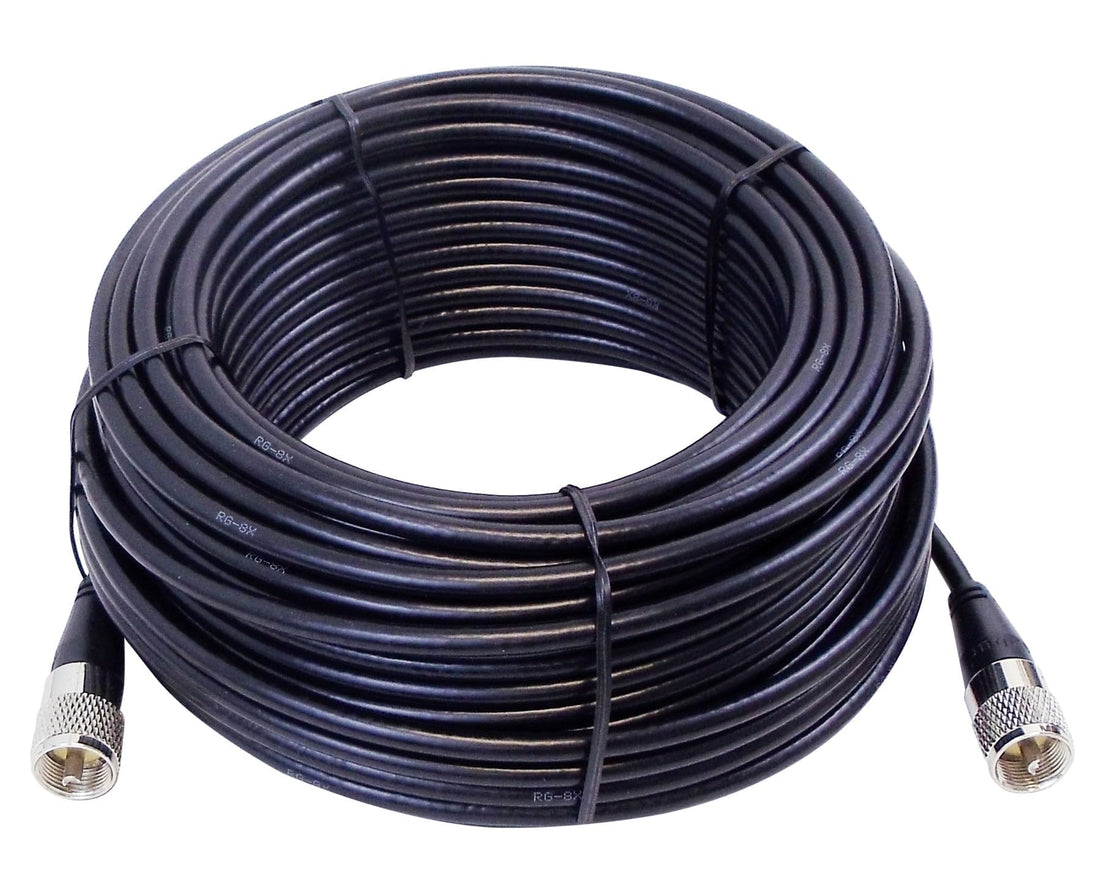 Kalibur Electronics - KPP8X75-B 75 Foot Black Rg8x Coax Cable Assembly with Molded Pl259 Connectors On Each Kalibur