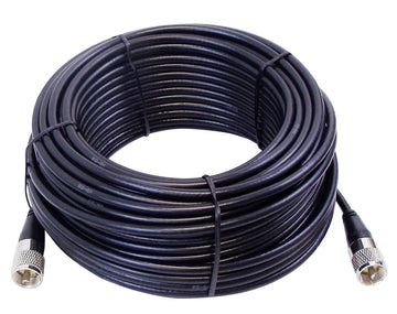 Kalibur Electronics - KPP8X75-B 75 Foot Black Rg8x Coax Cable Assembly with Molded Pl259 Connectors On Each Kalibur