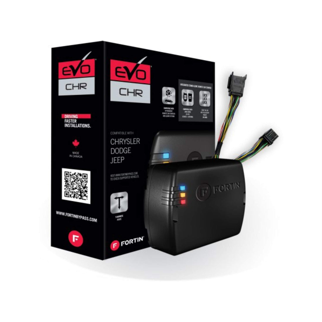 Fortin EVO-CHRT4 Module & T-Harness combo for Chrysler, Dodge, Jeep and Volkswagen 2008+ Tip-Start vehicles. Fortin