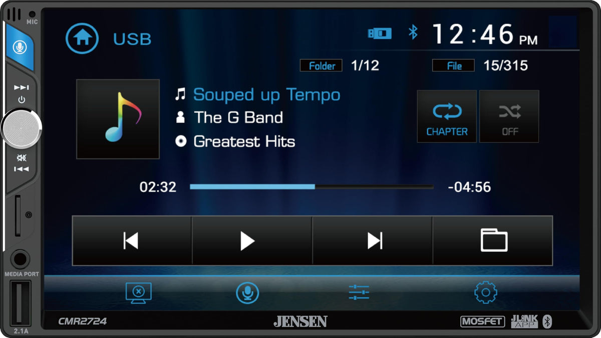 Jensen CMR2724 7-inch LED Digital Media Touch Screen Double DIN Car Stereo Radio – CMR2724 Jensen