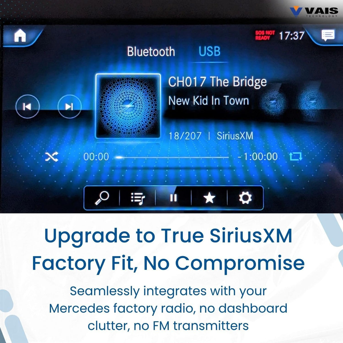 Vais Technology GSR-MB04 Use SiriusXM's satellite radio tuner with the factory radio in select 2019-up Mercedes-Benz models Vais Technology