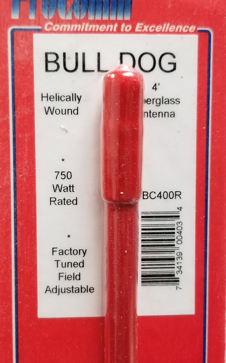 Procomm JBC400-R 4 ft. 0.37 x 24 in. Thread Fiberglass Antenna, Red Procomm