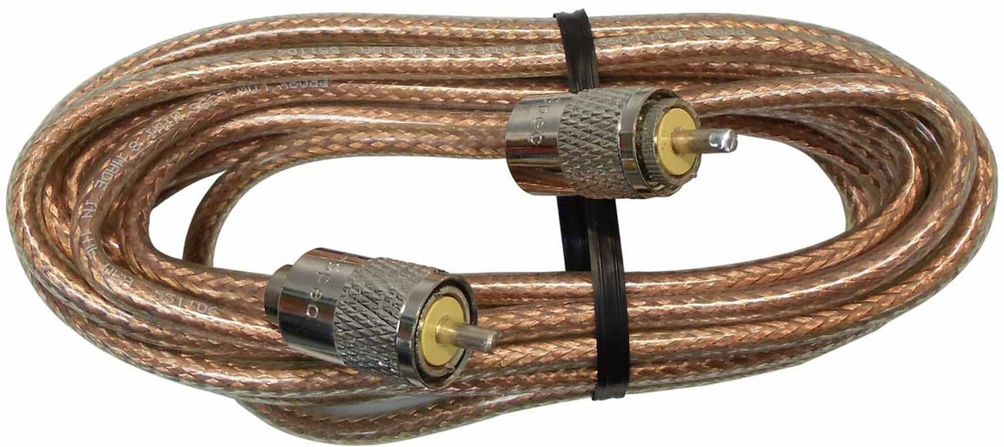 Procomm 12' RG8X CABLE W/ PL259'S CLEAR JACKET Procomm