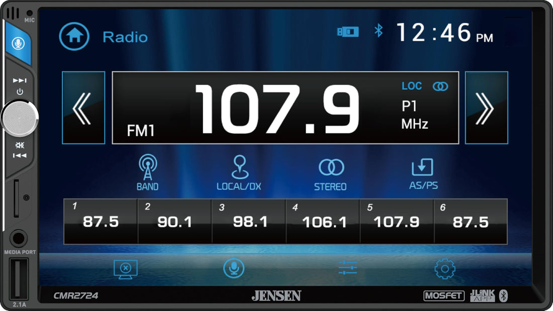 Jensen CMR2724 7-inch LED Digital Media Touch Screen Double DIN Car Stereo Radio – CMR2724 Jensen